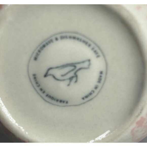 Anthropologie Letter a Initial Monogram Ceramic Mug With Pink Floral Print - Picture 5 of 5